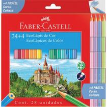 Lápis de Cor Faber Castell Ecolápis 24 Cores +4 Cores Pastéis