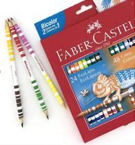 Lápis de Cor FABER-CASTELL Ecolápis Bicolor 24 Lápis/48 Cores Lápis de Cor FABER-CASTELL Ecolápis Bicolor 24 Lápis/48 Cores