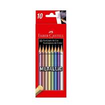 Lápis de cor Faber-Castell EcoLápis Metalicas com 10 cores, para papéis escuros Lápis de cor Faber-Castell EcoLápis Metalicas com 10 cores, para papéis escuros