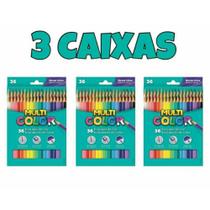 Lapis de Cor Faber Castell Multicolor Kit 3 Caixas 36 Cores