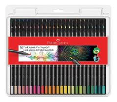 Lápis De Cor Faber Castell Super Soft 50 Cores Madeira Preta