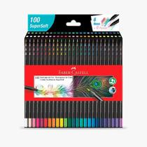 Lápis de cor Faber Castell super soft com 100 cores
