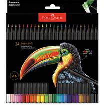 Lápis de cor Faber Castell super soft com 24 cores + vivas