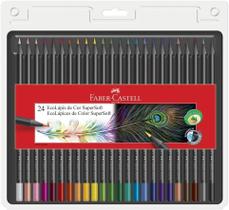 Lápis de cor Faber Castell super soft com 24 cores