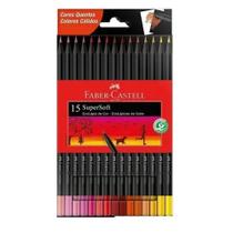 Lapis de Cor Faber-Castell Supersoft 15 Cores Quentes