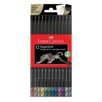 Lápis de Cor Faber Castell SuperSoft Redondo com 12 Cores Metálicas