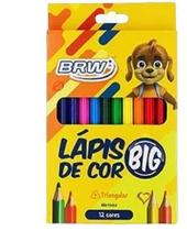 Lápis De Cor Feito Em Resina Plástica Triangular C/12 cores