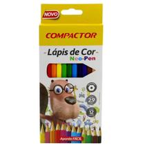 Lápis De Cor Grande 12 Cores Neo-pen Hexa Compactor