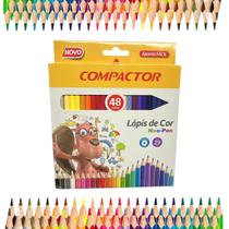 Lápis De Cor Grande 48 Cores Neo-pen Hexa Compactor Ponta Resistente,