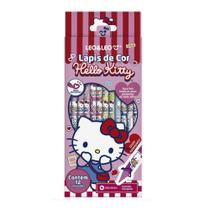 Lápis de Cor Hello Kitty Com 12 Cores Leo&Leo Lápis de Cor Hello Kitty Com 12 Cores Leo&Leo