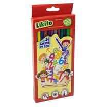 Lápis de cor inteiro 24 cores likito - like Lápis de cor inteiro 24 cores likito - like