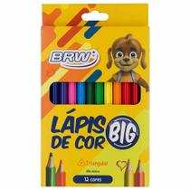 Lápis de Cor Inteiro Jumbo 12 Cores Reciclado Lp1206 Brw - 6un