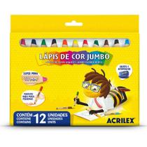 Lápis de Cor Jumbo 12 cores Acrilex Ref 09621