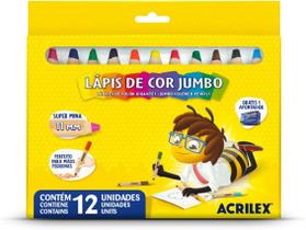 Lápis de Cor Jumbo 12 Cores, Acrilex