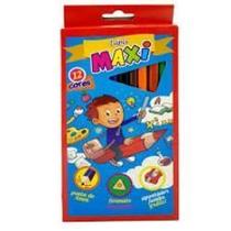 Lápis de Cor Jumbo 12 Cores Sextavado e Apontador - Lyke