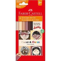 Lápis de Cor Jumbo 6 cores caras &amp cores Faber-Castell