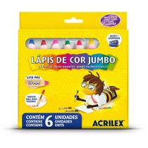 Lápis de COR Jumbo 6 Cores com Apontador Pacote com 06