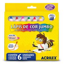 Lápis de Cor Jumbo Acrilex - 6 cores Lápis de Cor Jumbo Acrilex - 6 cores
