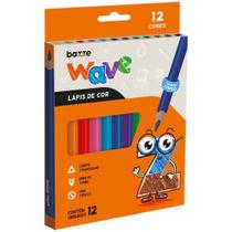 Lápis de COR Jumbo Bazze Wave Triangular 12 Cores Pacote com 06
