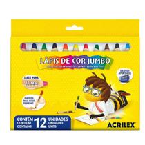 Lapis de cor jumbo c/12un super mina 11mm - acrilex Lapis de cor jumbo c/12un super mina 11mm - acrilex