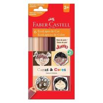 Lápis de Cor Jumbo Caras e cores 6 Tons de Pele Faber Castell