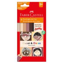 Lápis De Cor Jumbo Caras E Cores Faber Castell C/ 6 Cores