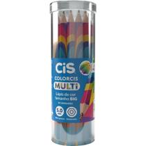 Lápis de COR Jumbo CIS Multicolor Grafite 4 Cores Pote com 24 Unidades Lápis de COR Jumbo CIS Multicolor Grafite 4 Cores Pote com 24 Unidades