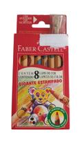 Lápis de cor jumbo estampado 08 cores Faber Castell Lápis de cor jumbo estampado 08 cores Faber Castell