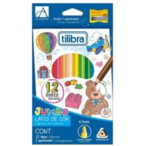 Lápis de Cor Jumbo Triangular 12 Cores c Apontador Lápis de Cor Jumbo Triangular 12 Cores c Apontador