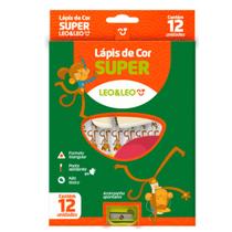Lapis de cor jumbo triangular super com apontador 12 cores - leonora