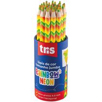 Lápis de COR Jumbo TRIS Rainbow Neon - Pote com 24 Unidades