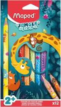 Lápis de Cor Jungle Fever Jumbo 12 Cores, Maped 7004 Lápis de Cor Jungle Fever Jumbo 12 Cores, Maped 7004