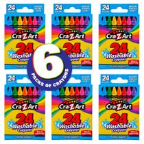 Lápis de cor laváveis Cra-Z-Art, 24 unidades, 6 pacotes, pacote a granel