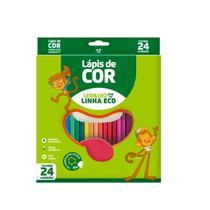 Lápis De Cor Leo & Leo 24 Cores Linha Eco Sextavado Colorir