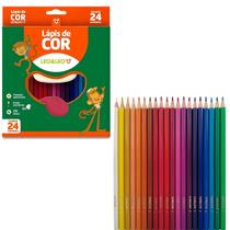 Lápis De Cor LeoLeo 24 Cores Sextavado Material Escolar Lápis De Cor LeoLeo 24 Cores Sextavado Material Escolar