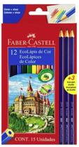 Lápis de Cor Longo 12 cores + 3 Ecolápis - Faber Castell