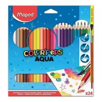 Lapis De Cor Maped Color Peps Aquarelavel Pincel De Madeira 24 Cores