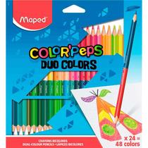 Lápis de cor Maped color peps duo 24 lápis com 48 cores