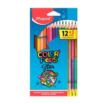 Lápis de Cor Maped Color Peps Star 12 Cores + 03 Lápis Duo