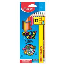 Lápis de cor Maped Color Peps Star com 12 cores + lápis HB + apontador