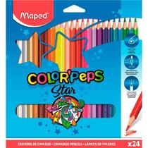 Lápis de cor Maped color peps star triangular com 24 cores