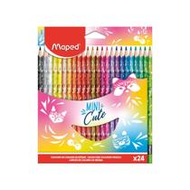 Lapis De Cor Maped Mini Cute 24 Cores