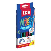Lápis de Cor Mega Soft Bicolor com Ponta Dupla - 12 Lápis com 24 Cores