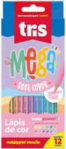 Lápis De Cor Mega Soft Color 12 Cores Pastéis Tris
