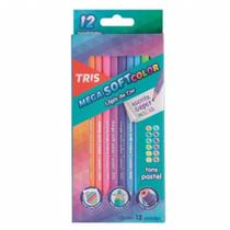 Lapis De Cor Mega Soft Color 12 Cores Tons Pastel Tris