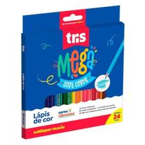 Lápis de Cor Mega Soft Color 24 Cores Triangular - Tris