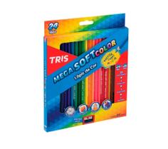Lápis de Cor Mega Soft Color 24 Cores TRIS