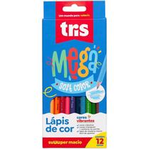 Lápis de Cor Mega Soft Color c/ 12 Cores - Tris