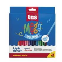 Lápis de Cor Mega Soft Color c/ 24 Cores - Tris UNICA Lápis de Cor Mega Soft Color c/ 24 Cores - Tris UNICA