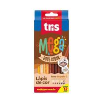 Lápis de Cor Mega Soft Color -Tons de Pele - 12 Cores - Tris